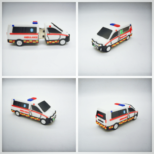 Custom USB drives in ambulance car